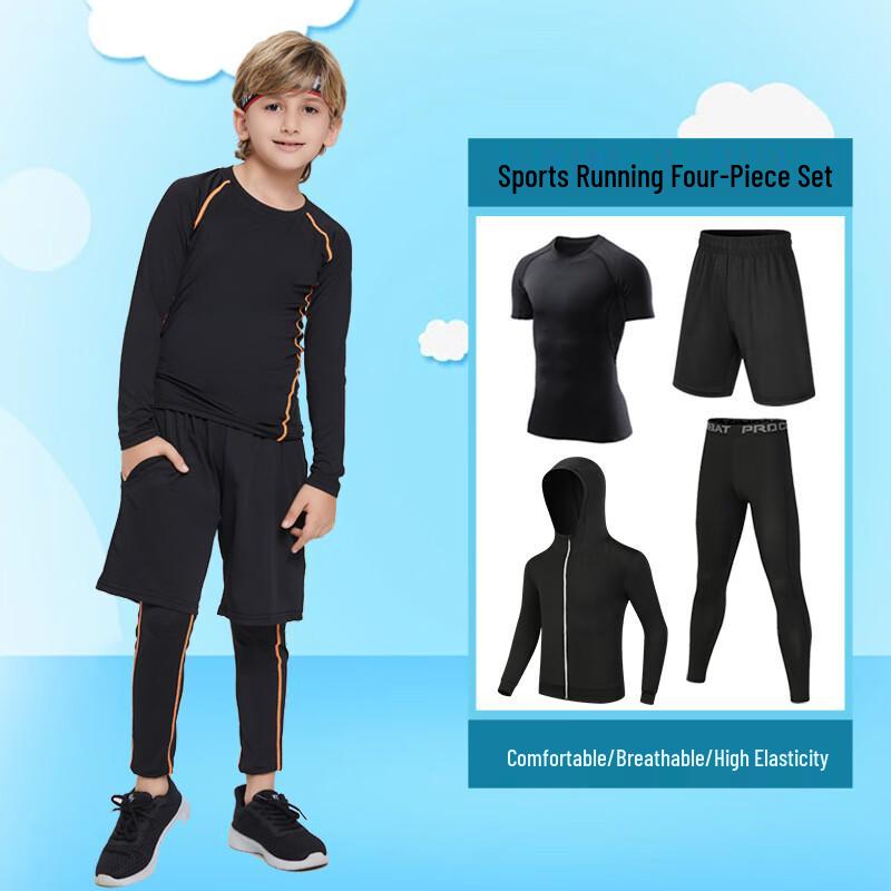 Ayoub Boys' 5-Piece Quick-Dry Compression Sportswear Set