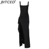 BITCED Women's Evening Gown Long Dress Summer Fashion Sexy Strapless Backless High-Slit Dress