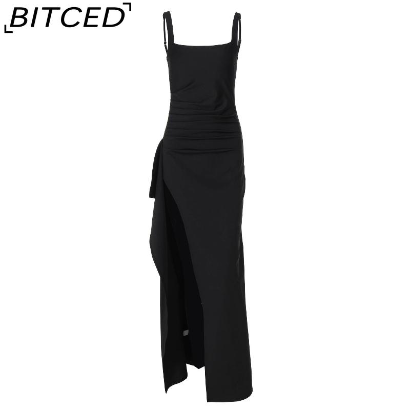 BITCED Women's Evening Gown Long Dress Summer Fashion Sexy Strapless Backless High-Slit Dress