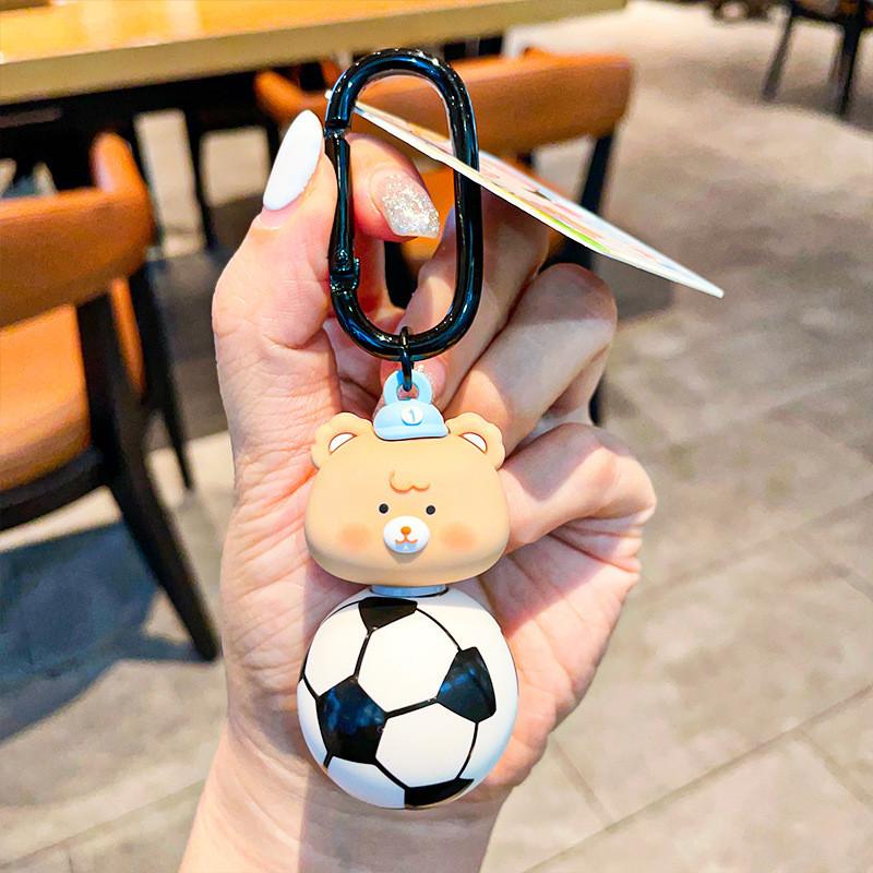 Bunny Sports Bear Football Basketball Tennis Rotatable Key Decoration Chain