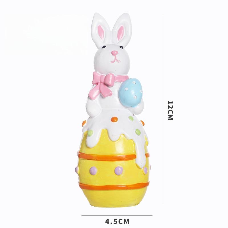 Easter Decorations, European Style Cute Easter Bunnies, Easter Eggs Decor, Resin Rabbit & Eggs Figurines, Home Party Gift Gifts Birthday Graduation
