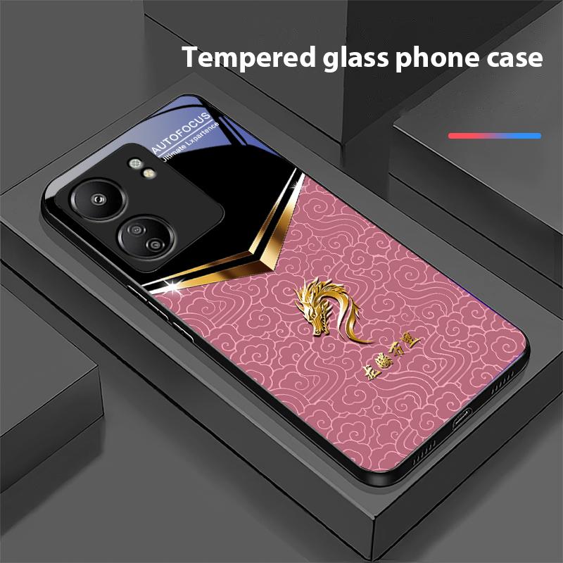 Kształt litery V Kran Do Xiaomi Redmi 13C Note13 12 Pro Plus 5G Note 9 13T Pro POCO X6 F5 F6 Czarne Hartowane Szkło Etui na Telefon