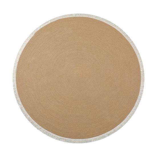 Katoenen Touw Kattenkleed Rond Kattenkrabkleed Zacht Wasbaar Vloerkleed met Kwasten Omkeerbaar Geweven Vloermat voor Slaapkamer Woonkamer Katten Rustplek