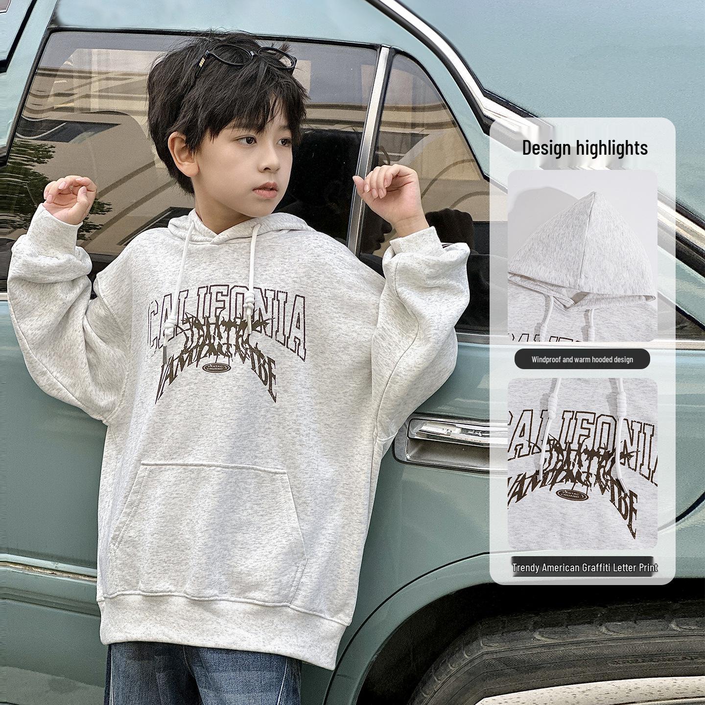Boys  Trendy High-Quality Printed Hoodie - Spring 2026 Arrival XXL