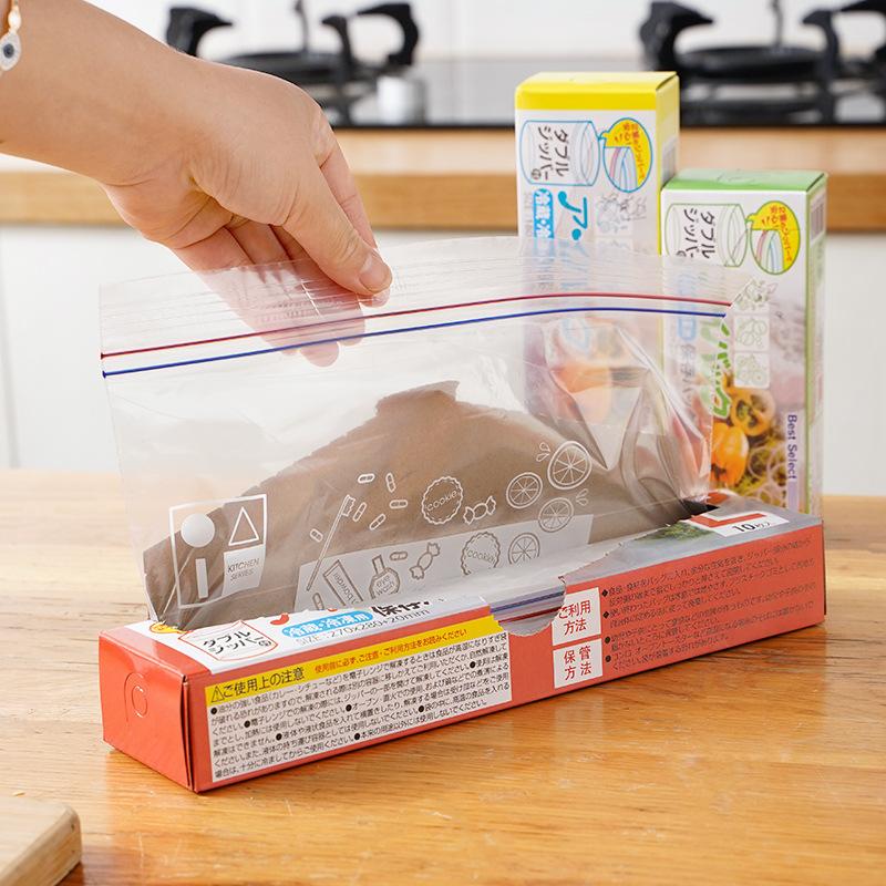 Sealed Bag, Food Preservation Bag, Japanese Packaging Bag, Self-Sealing Household Plastic Bag, Thickened Refrigerator Storage Bag, Spot.