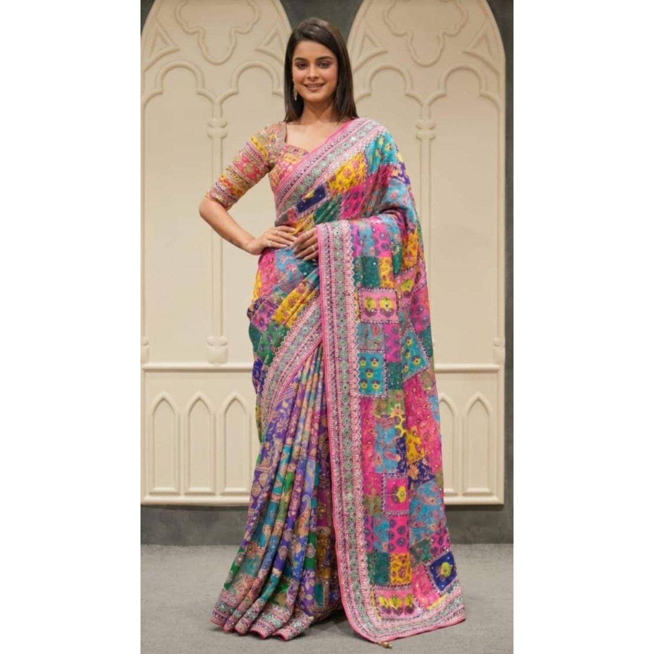 New Launch Premium Real Mirror Work Saree Collection