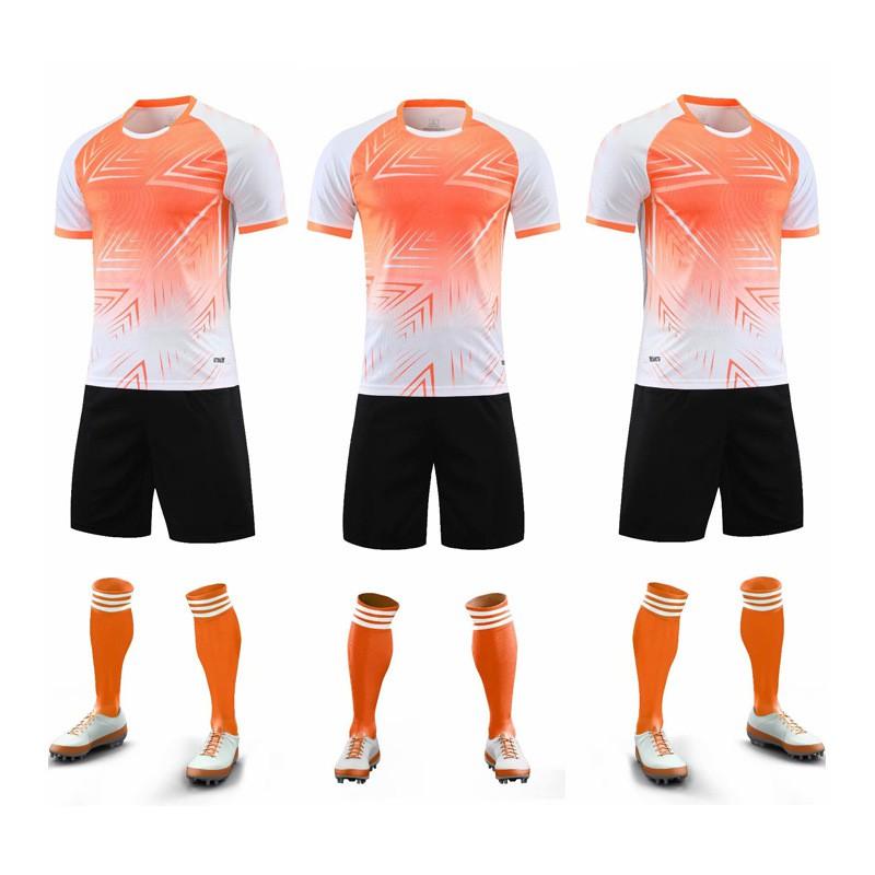 Mens Custom Printed Soccer Jersey Set Short Sleeve Football Uniform Training Match Sportswear