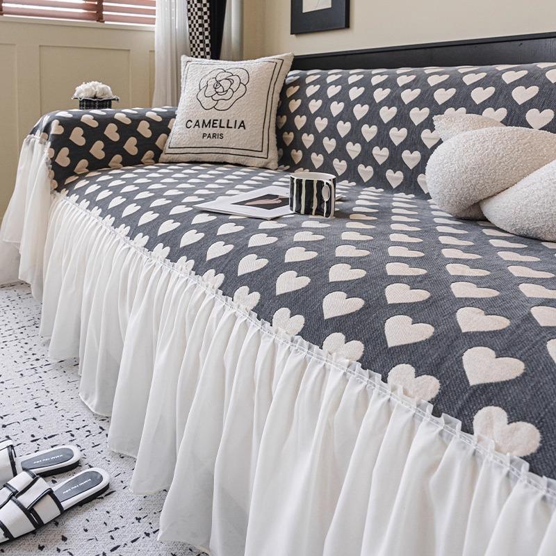 

Премиальный чехол-полотенце для дивана с юбкой Chenier, новая модель 2025 года, цельный чехол с полным покрытием, нескользящий, всесезонный, универсальный 180*130cm