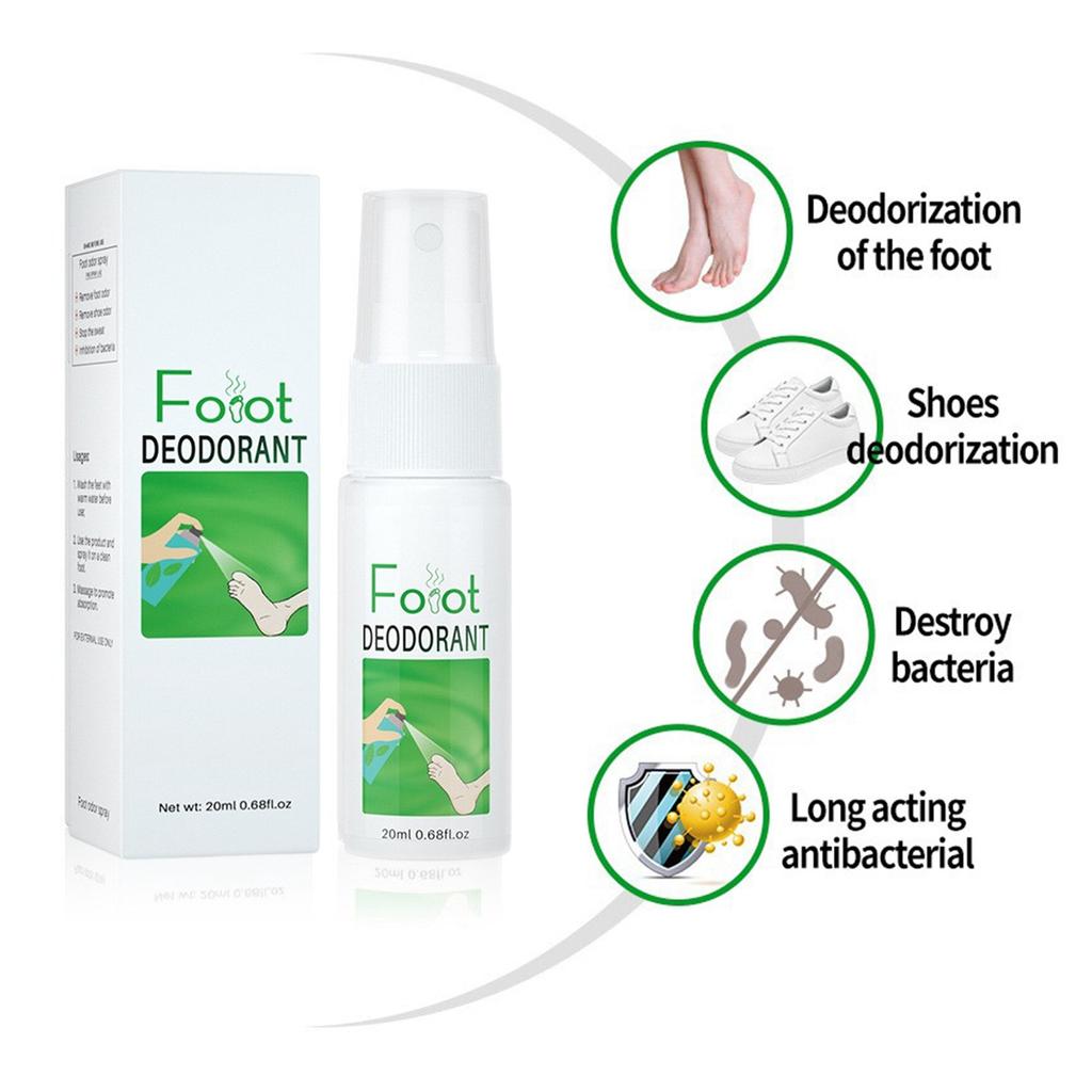 Foot Spray, Disinfectant Spray, Foot Deodorant, Antiperspirant, Anti-foot Odor, Anti-sweat, Odor Lock, Keep Shoes And Feet Clean And Fresh,20ML