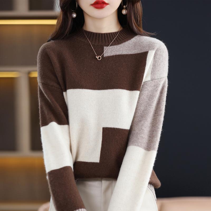 2023 Women's Cashmere Wool Loose Knit Sweater - Thickened Base Layer for Autumn/Winter