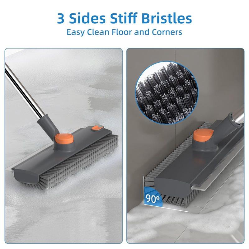 ABMH-Long-Handled Bathroom Floor Brush Long-Handled Stiff Brush Three-In-One Cleaning Brush Floor Scrub Brush