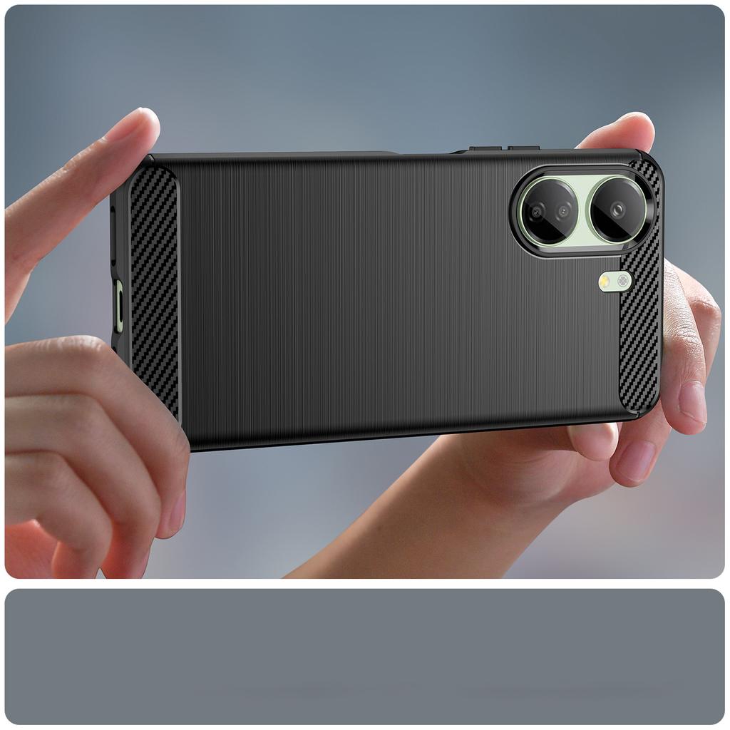 Hurtel Xiaomi Redmi 13c Carbon Silicone Case Black