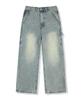 Wenil Noir Carpenter Balloon Wide Washed Denim Pants 4 Colors [Wald_3018] (B Type)