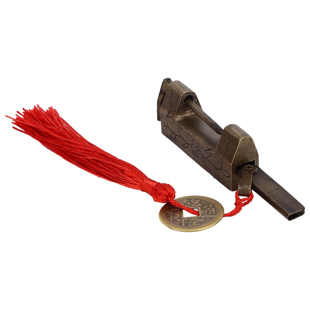 Chinese Antique Lock Retro Classic Pattern Design Bronze Brass Material 5x2cm/2.0x0.8in Horizontal