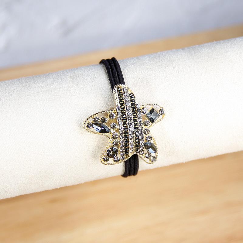 Korean Fashion Rhinestone Elastic Hair Rubber Bands For Girls Tie Hair Ring Rope Scrunchie Office Accessories Ponytail Headdress