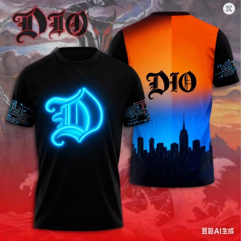 Vintage Rock Dio Band 3D Print T-shirt Men Women Fashion Hip Hop Casual Short Sleeve Tops Tees Mens Clothing Streetwear men New
