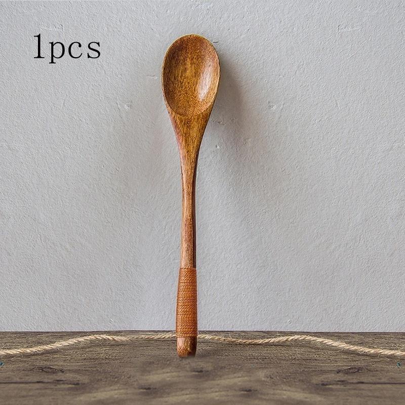 Winding Spoon-fork Creative Wooden Spoon Forks Set with Long Handle Kitchen Tools Tableware