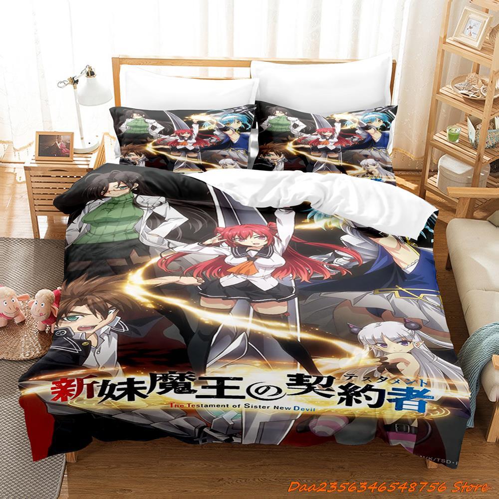 Comforter The Testament Of Sister New Devil Bedding Set Cartoon Anime Three-Piece Set Adult Kid Bedroom s 3D Kawaii Girl Bet
