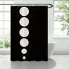 Modern Black And White Dot Shower Curtain Geometric Circle Design 2D Digital Print Polyester Bath Curtain With Hooks