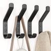 Ganchos de pared para colgar 20 libras resistente colgador para mochila  toalla  bolsa  para clóset  baño  puerta  seta  negro  4 unidades  3.75 pul