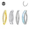 F-136 Piercing din titan cu două rânduri cu diamante pătrate 10/12 mm, bijuterii netede și elegante pentru buric