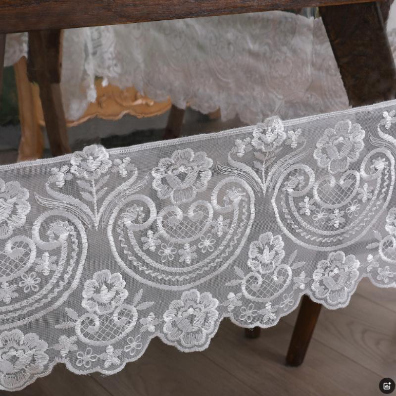 Față de masă rotundă din dantelă avansată din PVC, impermeabilă, rezistentă la ulei, masă de cafea, antiderapantă, rezistentă la pete, lavabilă, față de masă transparentă