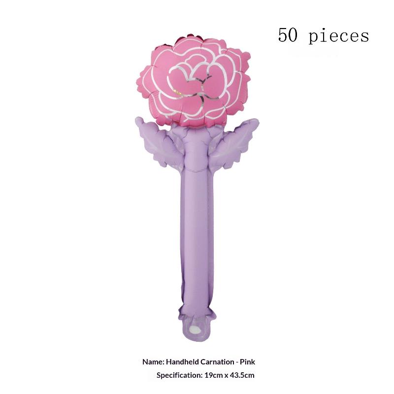 10/50Pcs Carnation Foil Balloons Valentine'S Day Rose Flower Balloon Decoration Valentine'S Day Flower Bouquet Birthday Decor