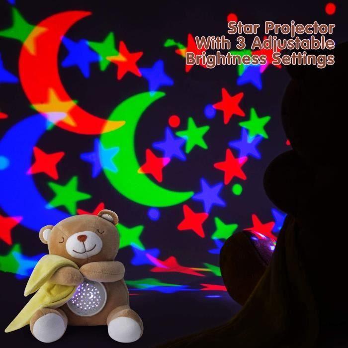 Veilleuse Bébé Musicale APUNOL Teddy Projecteur pour dormir lampe de projection enfants