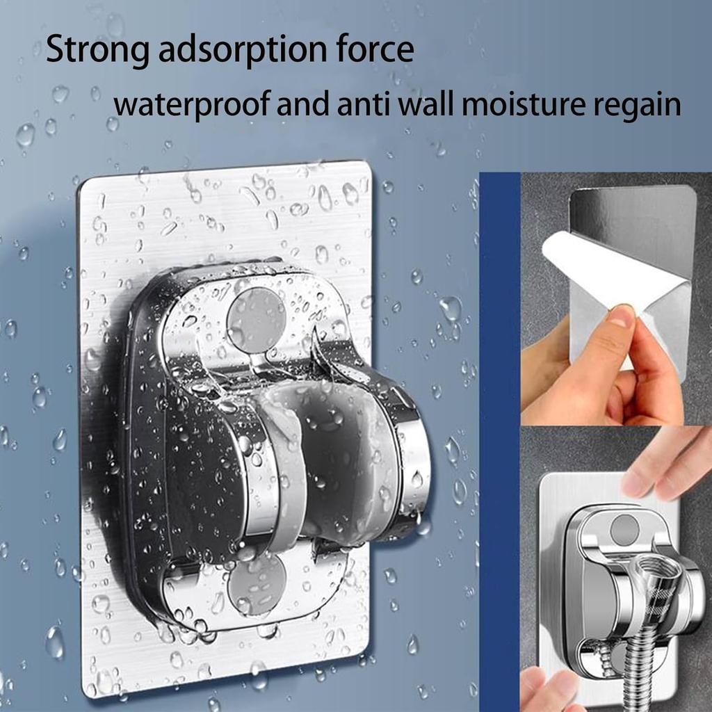 1PC Wall Mount Strong Adhesive Shower Head Holder ABS Waterproof Adjustable Bathroom Shower Bracket Easy Installation Base