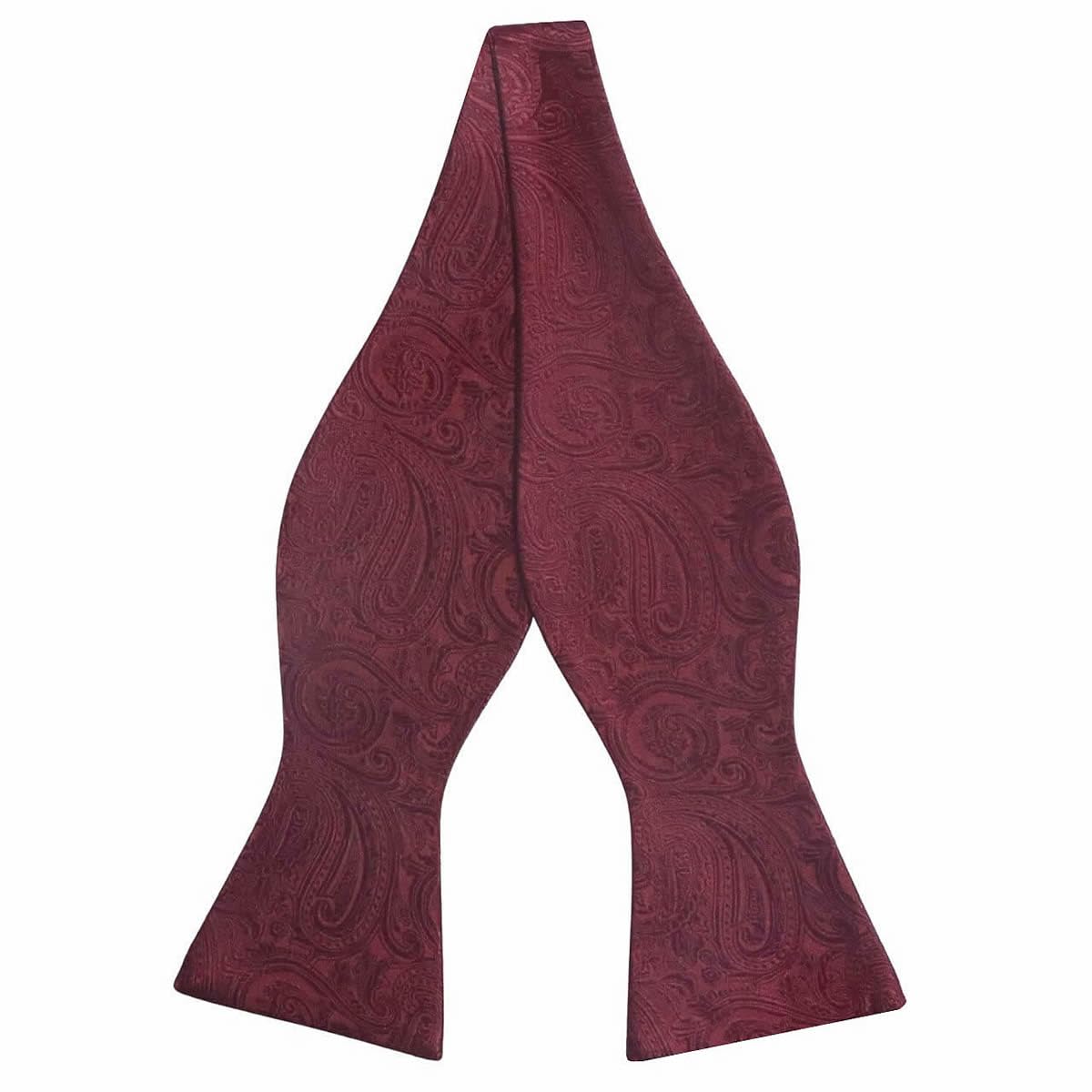 

[Bowties.jp] Paisley Botanical Pattern Hand-Knotted Silk Bow Tie (Burgundy)