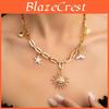 Summer Beach Necklace With Shell Fish Tail And Sun Pendant For Women