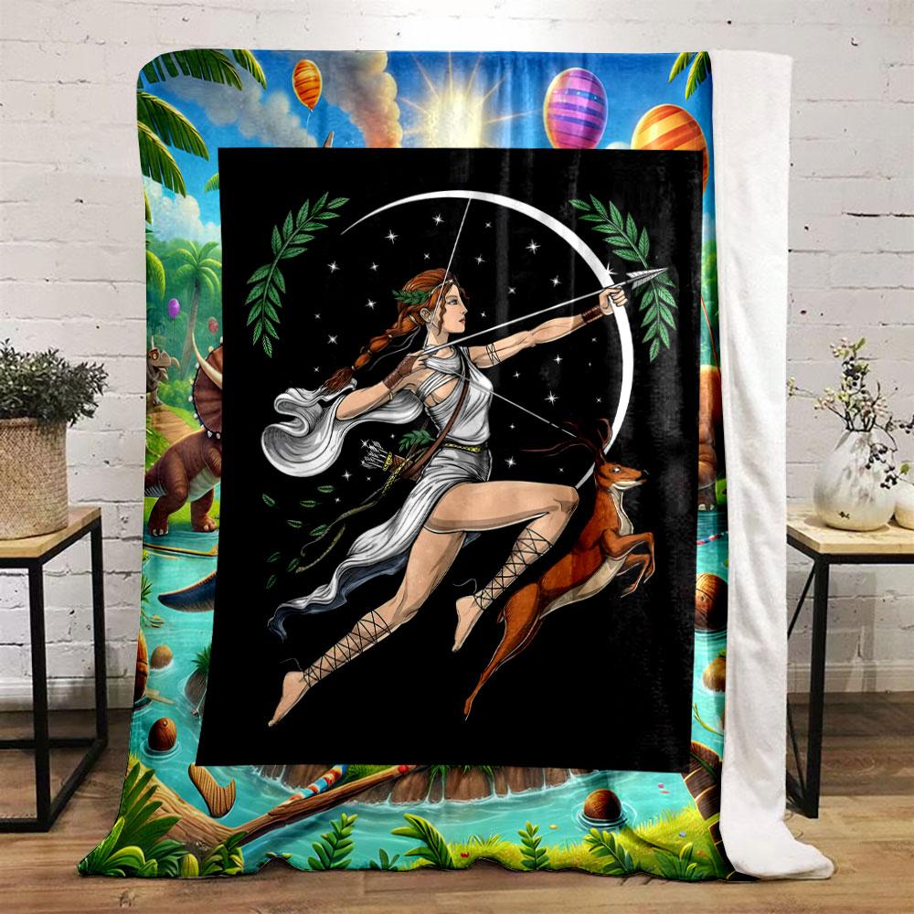 Artemis Moon Deer Blanket bedroom Blanket for Livingroom Couch lunch break Soft throw for Friend's festival Gift