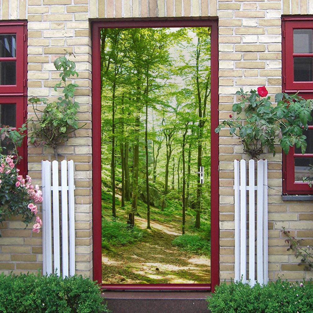 

3D Наклейка на дверь Самоклеящаяся ПВХ Водонепроницаемая и Влагостойкая Наклейка Обои Украшение стены двери спальни