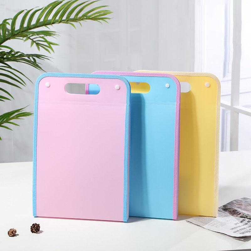 Stationery Storage Exam Paper Bag - Large Capacity 13  Handheld Accordion File Folder Organizer - Convenient and Portable (Blue,A4) синий