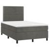 3142954 vidaXL Divan Bed and Mattress Dark Grey 120x200cm Velvet