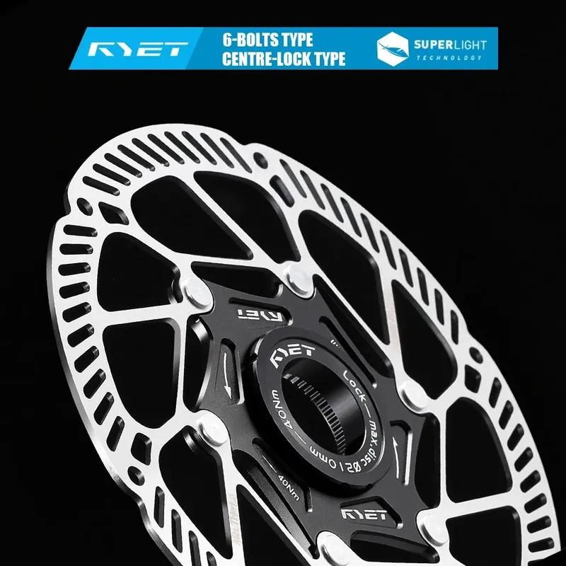 RYET Ultralight Floating Bike Disc Rotor 140mm 160mm - 6 Bolt & Center Lock Stainless Steel for Mountain Road Bicycle Cycling
