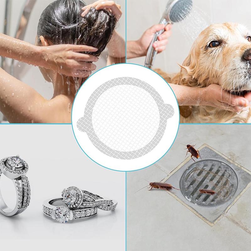WTEMPO 20PCS 4 Styles Disposable Bathroom Shower Floor Drain Cover Hair Catcher Anti Clogging Filter Mesh Stickes
