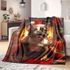 1Pc Cartoon Print Flannel Blanket, High Quality Comfortable for All Seasons, Home Decor, Warmth and Comfort, Perfect for Christmas Birthday Gift