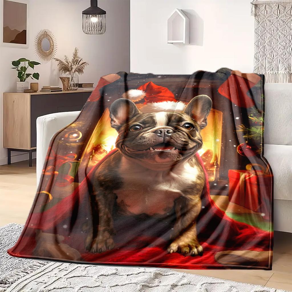 1Pc Cartoon Print Flannel Blanket, High Quality Comfortable for All Seasons, Home Decor, Warmth and Comfort, Perfect for Christmas Birthday Gift