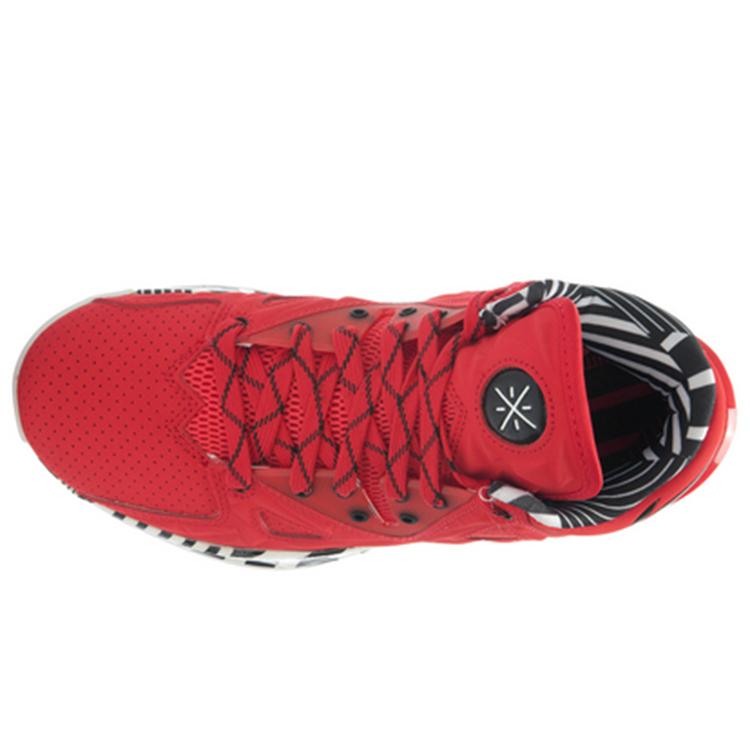Li Ning WOW 2 Trendy Non slip Lightweight Mid top Basketball Shoes Men's Red Black White ABAJ003-9