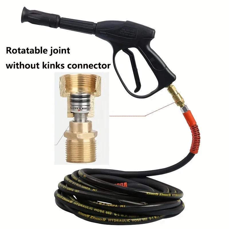 360°Swivel Joint-Anti-Tangle Pressure Washer Hose Connector Manual Power Source Solid Brass M22-14Mm Male To M22 Female Rotation