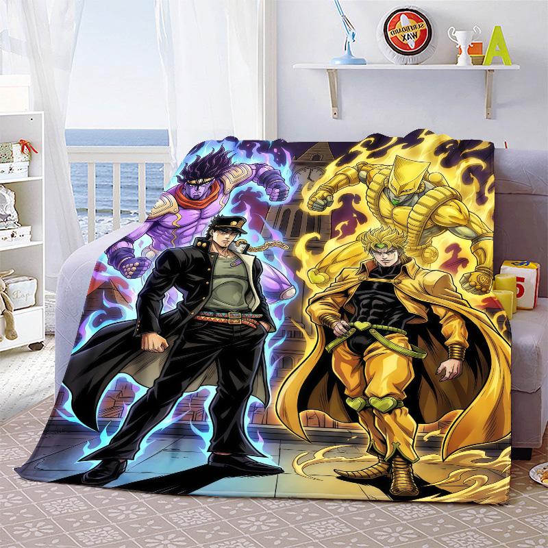 JoJo Bizarre Adventure Cozy Blanket Flannel Throw Soft Warm Lightweight Sofa Bed Blanket Home Decor -QJY