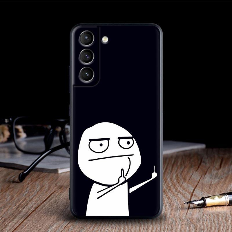 Funny Man Middle Finger Silicone Case For Samsung Galaxy S23 Ultra S24 5G S21 S20 FE Cover For Galaxy S22 S23 S24 S10 Plus Cases