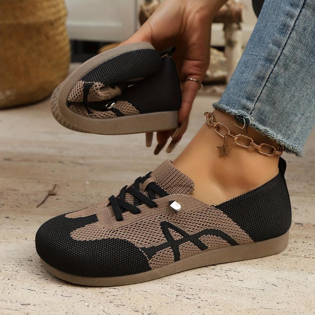 Women's Fall New Arrival Retro Breathable Slip-On Casual Shoes Color-Blocked Versatile Sneakers