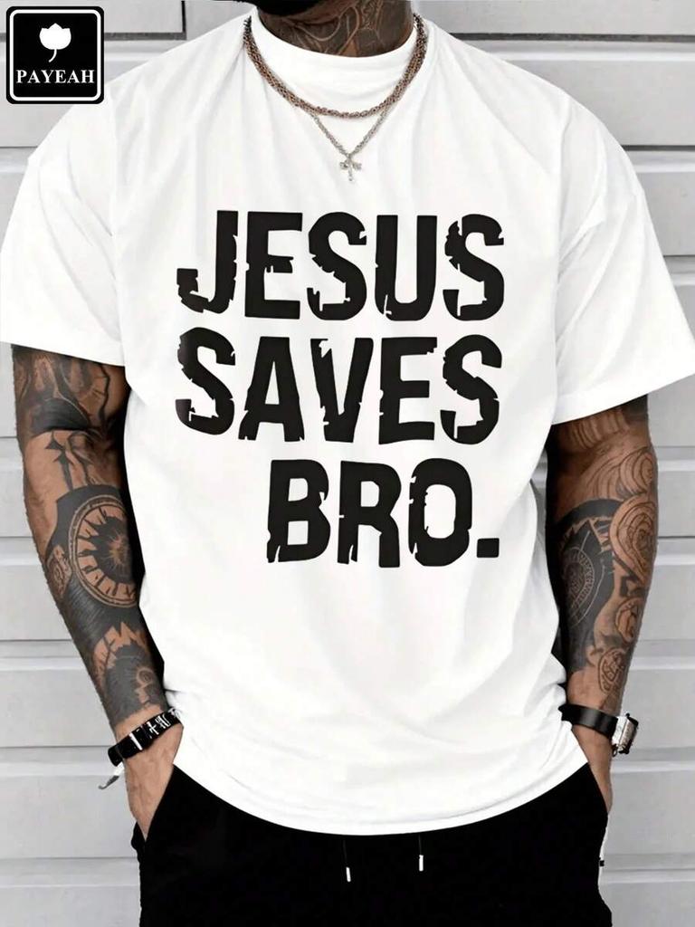 Payeah Jesus rettet Bro Christliche T-Shirts für Unisex Schweres Baumwoll-T-Shirt 100% Schweres Baumwoll-T-Shirt