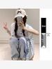 2025 Women's Yellow Jacquard Straight-Leg High-Waisted Slimming Summer Pants