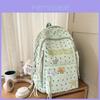 Youth School Backpack For Girls Nylon Waterresistant With Bow Print And Letter Star Decor