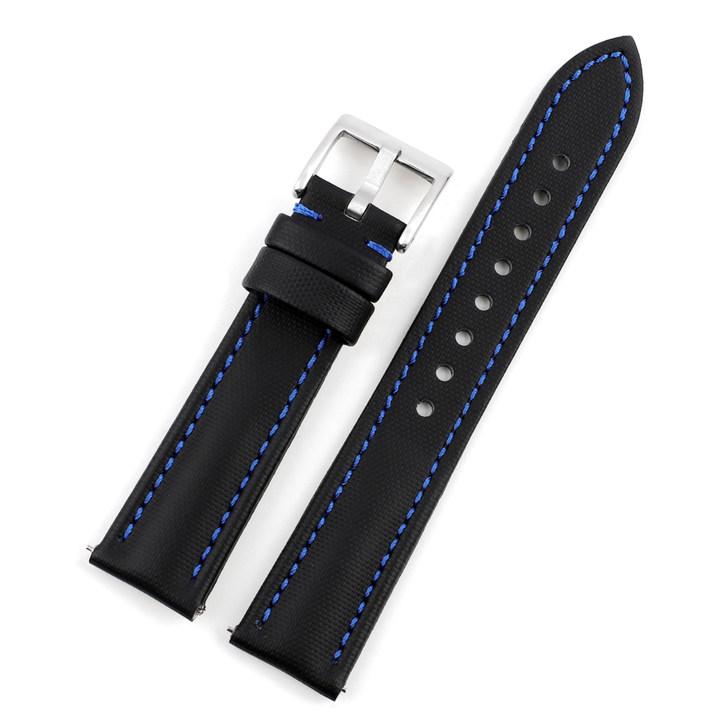 Watchband Cow Nylon Watch Strap for Waterproof Oxford Cloth Black Blue Men Leather Canvas Watch Band Bracelet Belt Metal Buckle 18-24mm
