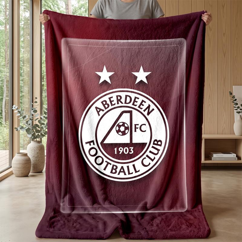 Coperta in Morbido Pile di Flanella Aberdeen FC Leggera Accogliente Calda Coperta Plaid per Divano Letto Arredamento Casa