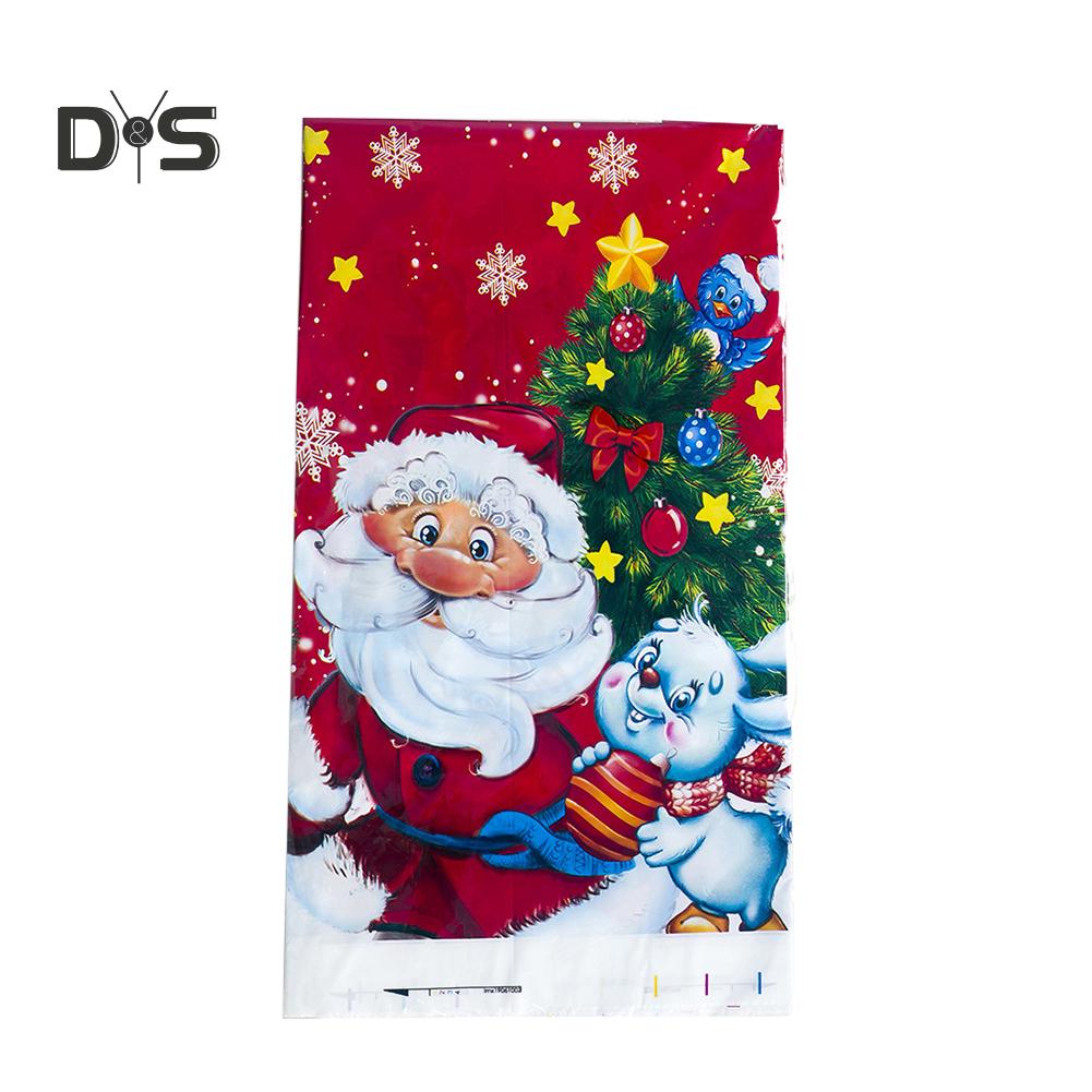 Mantel de mesa de Papá Noel, cojín, tapete de PVC, impermeable, decoración de fiesta
